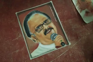 SP Balasubrahmanyam image in Rangoli: Prayer from the artist for recovery