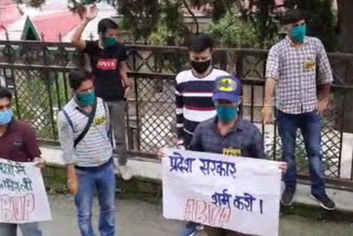 abvp protest in shimla