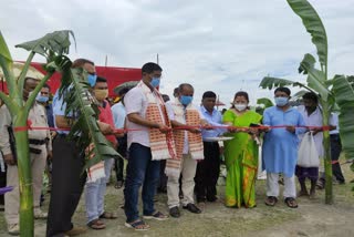 Work on the Parkupine project begins in Chengajan dhemaji assam etv bharat news