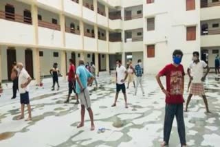 Cricket organized with yoga practice at Kovid Care Center