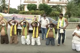 tdp leaders protest  in alipiri about amravathi capital