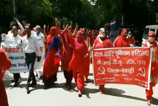 22nd day of asha worker's strike in rewari