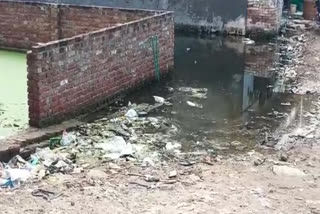 waterlogging in empty plots in meer vihar