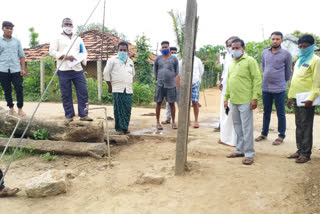 villagers requesting officials to Solve road problem in the village