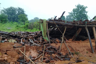 House collapsed in rain