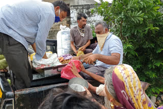 Meals were distributed