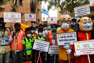 Corona awareness in Saidapet By chennai corporation