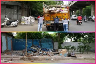 mcd enforcement team remove illegal possession in rajouri garden