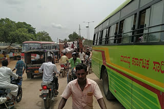 Transportation agency buses Parking  on highways