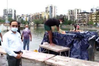 after the Disinfection Gauri, Ganesh idols Immersion in panvel
