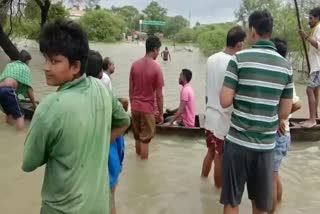 Torrential rains flood the river in Balodabazar