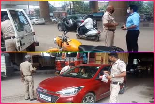 delhi police drive covid 19 challan campaign at mundka metro station