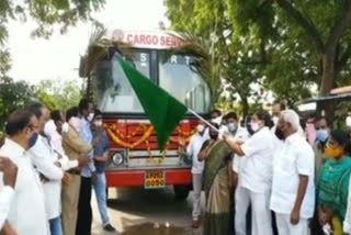 miryalguda MLA Bhaskara Rao launches RTC cargo buses