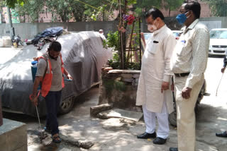 Counselor gets medicine sprayed in his ward in vishnu garden