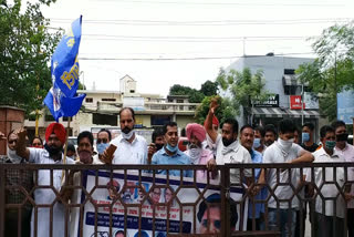 BSP protests in Hoshiarpur over post-matric scholarship issue