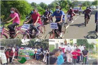 Cycle rally at Dumka SKMU on National Sports Day, news of National Sports Day, Cycle rally at Dumka SKMU, राष्ट्रीय खेल दिवस पर दुमका एसकेएमयू में साइकिल रैली, राष्ट्रीय खेल दिवस की खबरें, दुमका एसकेएमयू में साइकिल रैली