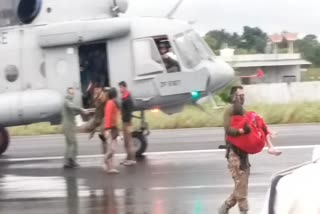 Rescue of people trapped in flood