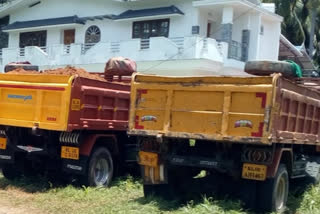 Eight tipper  seized  അനധികൃത മണ്ണ്കടത്ത്  എട്ട് ടിപ്പർ ലോറികള്‍  മണ്ണുമാന്തി യന്ത്രവും പിടികൂടി  പട്ടാമ്പി