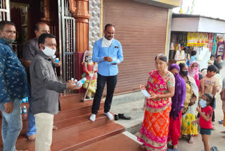 Distribution of sanitizers and masks