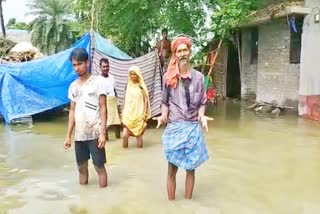 flood situation in many villages due to baya river in vaishali