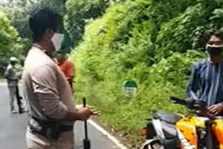 Police checking at  Paderu Ghat Road