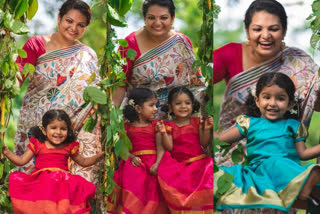 actor, producer Sandra Thomas kids onam celebration video  തങ്കക്കൊലുസ്  സാന്ദ്രാ തോമസ്  Sandra Thomas kids  Sandra Thomas kids onam celebration video