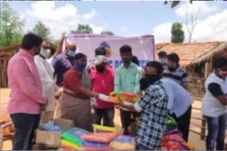 MLA Seethakka distributed mosquito nets and blankets to tribal families in mulugu district