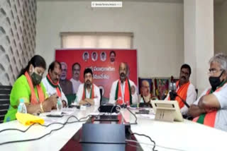 bjp state Office Bearers meeting on video conference in hyderabad