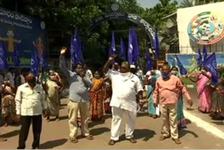 dalit community protest in vizianagaram