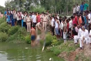 Unknown teenager body found from johad of kot village of bhiwani