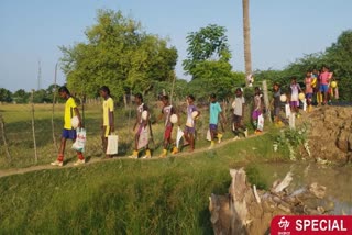 Thiruvarur Govt School students requesting TN gvt to set up a football ground