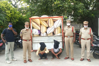 Seizure of PDS rice being smuggled .. Two arrested Seizure T