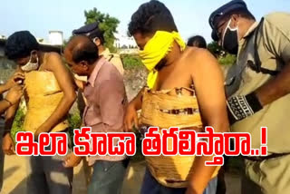 Illegal alcohol confiscation by police at polavaram in krishna district