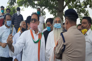 Acharya Pramod Krishnam was stopped by police