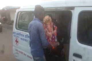Ganesh statue brought from ambulance for immersion