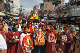 ganesh mahotsav finished with ganesh visarjan at parshuram temple in najafgarh