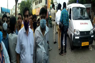 Ambulance drivers protest in Shakarpur East Delhi over not getting salary for 3 months