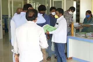 protest in pollution control board office in kadapa