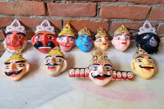 ramlila character masks prepared in varanasi