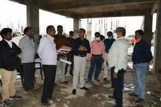 nirmal collector musharaf farukee inspected  collectorate construction