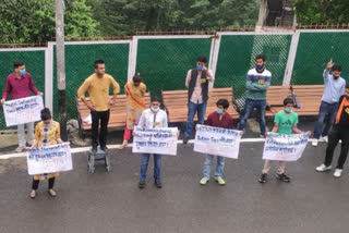 ABVP protests in hpu