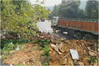 land sliding in NH-53 Chikini ghati road Deogagh