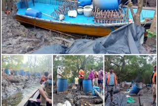 SEB officers rides on wine manufacturing plants in korangi forest in east godavari district