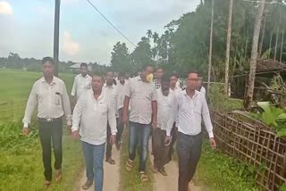 Etv bharat news Impact: border area visited by lakhimpur AASU assam etv bharat news