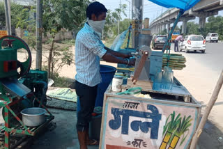 Customers are not drinking sugarcane juice for fear of Corona epidemic