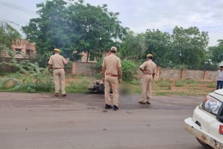 Scooty fire in barmer, Wire dropped on scooty driver