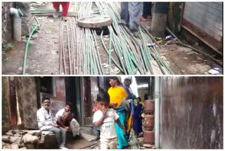 People facing problems  due to water pipe above the road in Mahipalpur