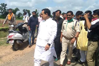 Home Minister Dr. Narottam Mishra took stock of Bhumipujan site of BJP district office on Friday