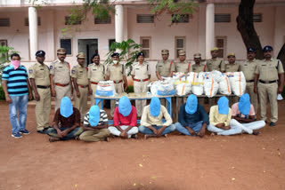 Manikonda police have arrested a gang for stealing water tap spare parts in Warangal urban district