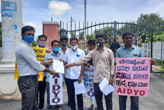 AIDSO Organization Protest in Raichur